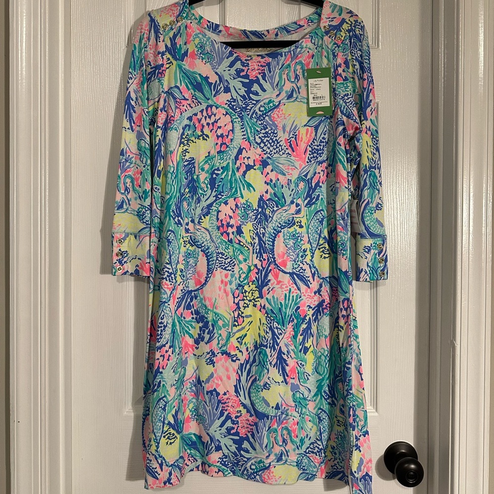 Lilly Pulitzer Sophie Dress Mermaids Cove Print Size Large NEW